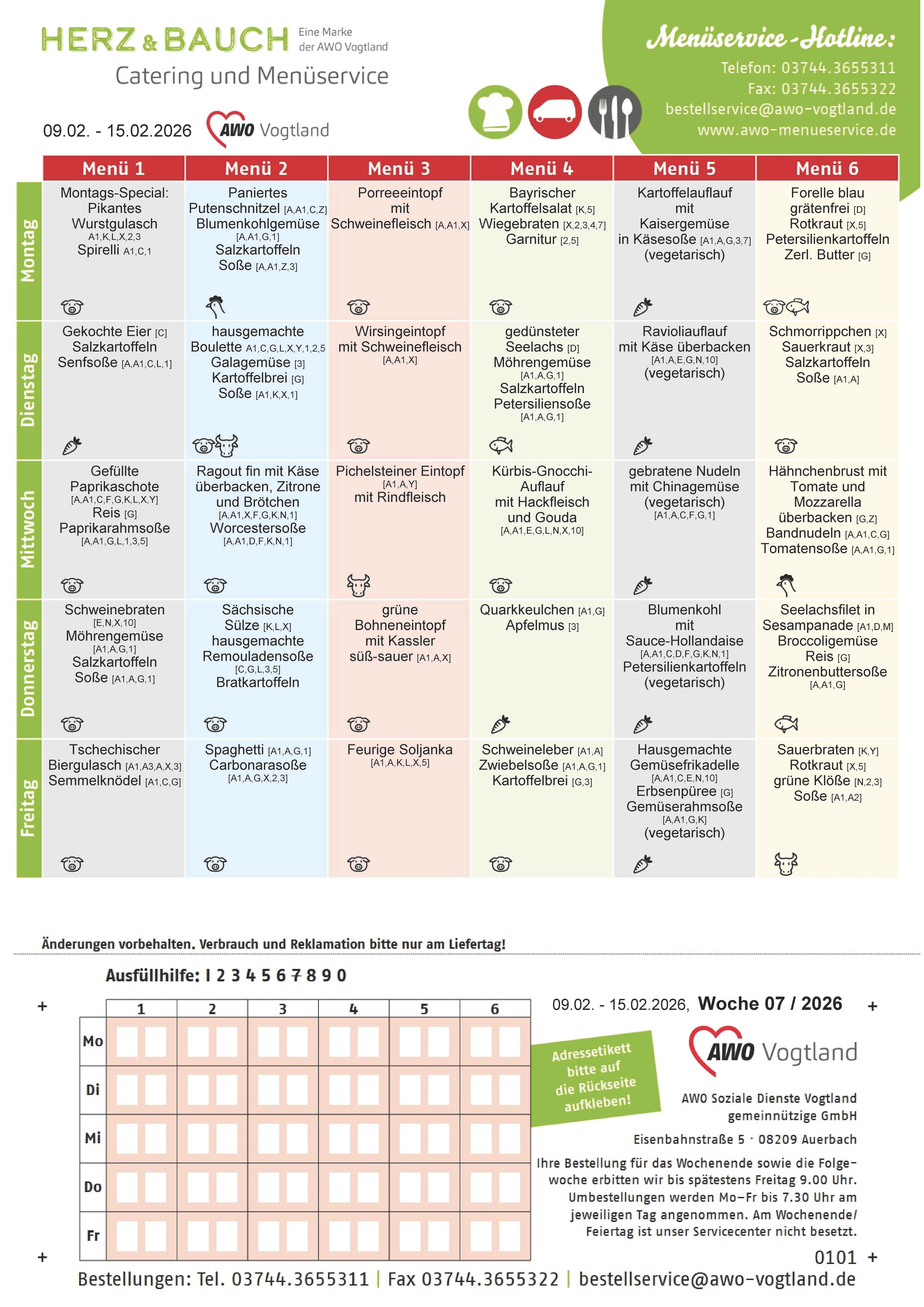 Speiseplan KW 07 / 2026