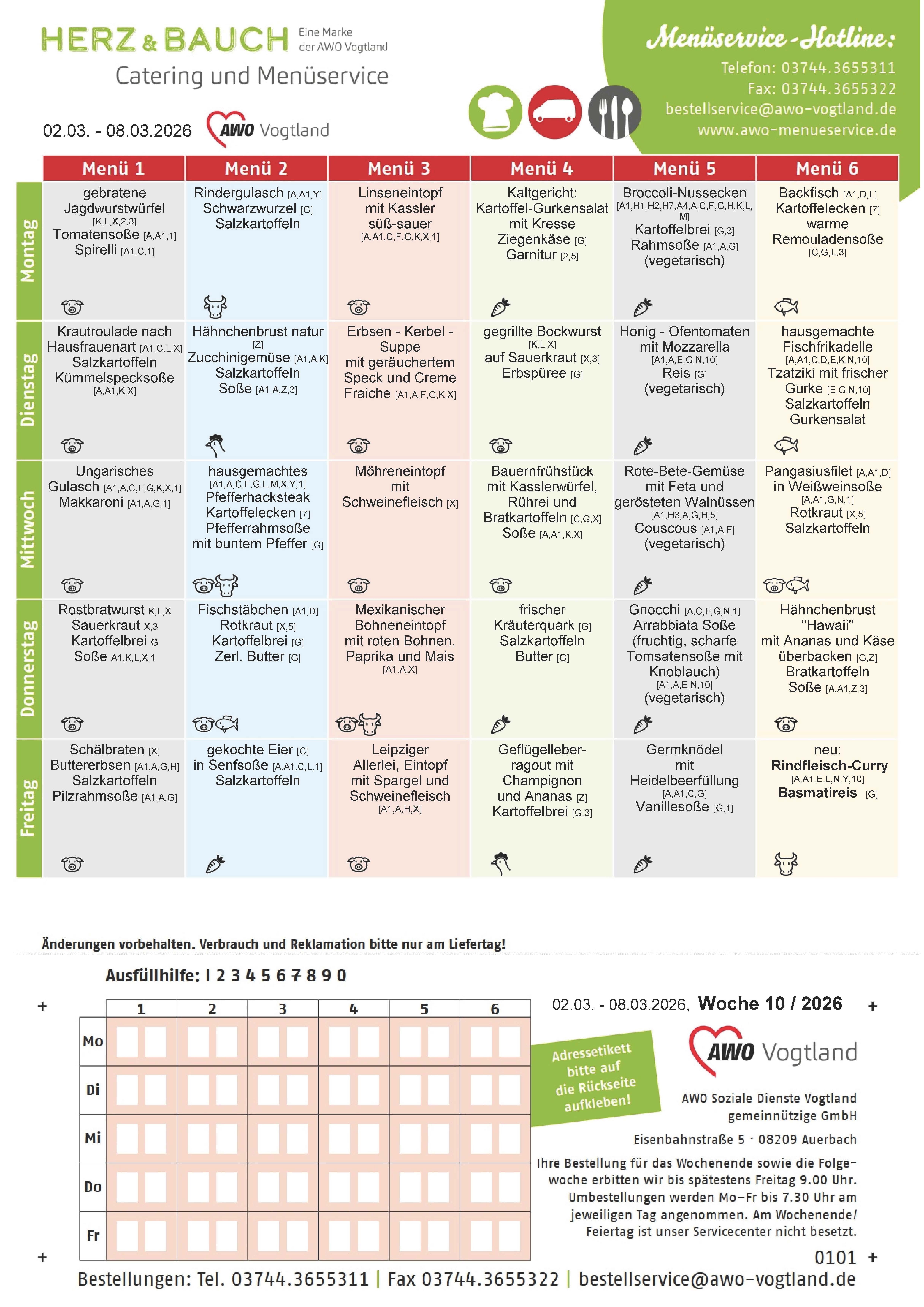 Speiseplan KW 10 / 2026