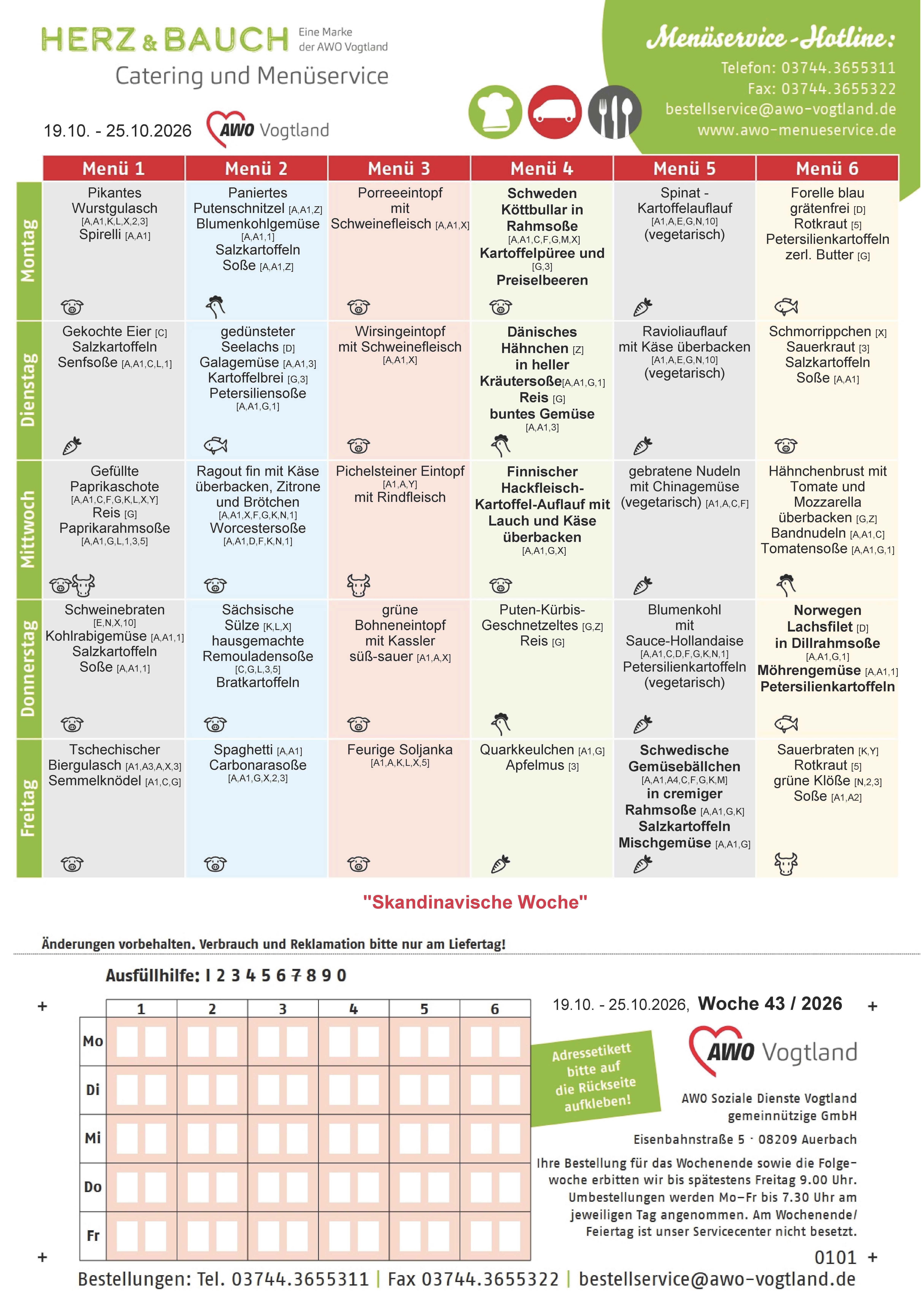 Speiseplan KW 43 / 2026