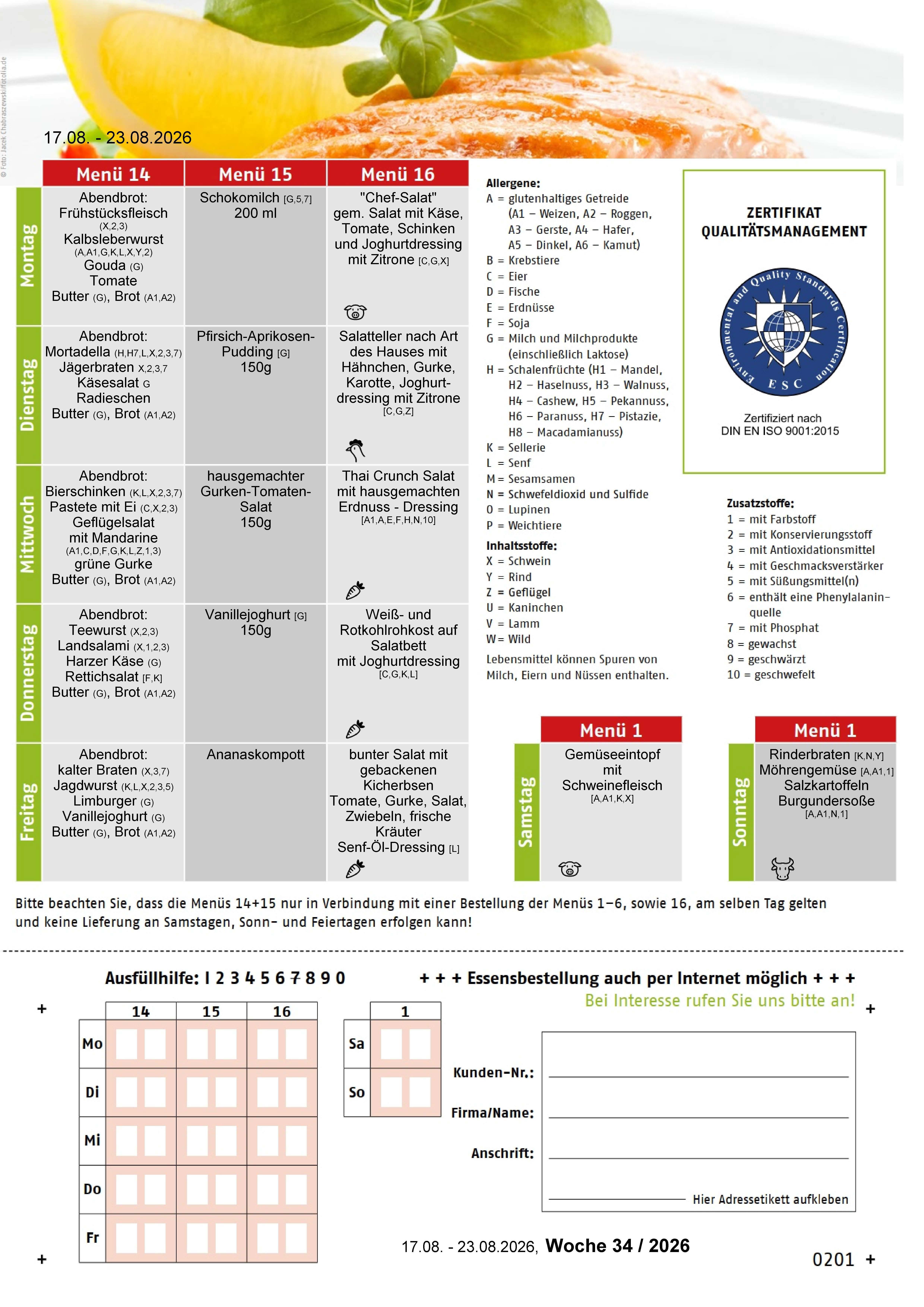 Speiseplan KW 34 / 2026