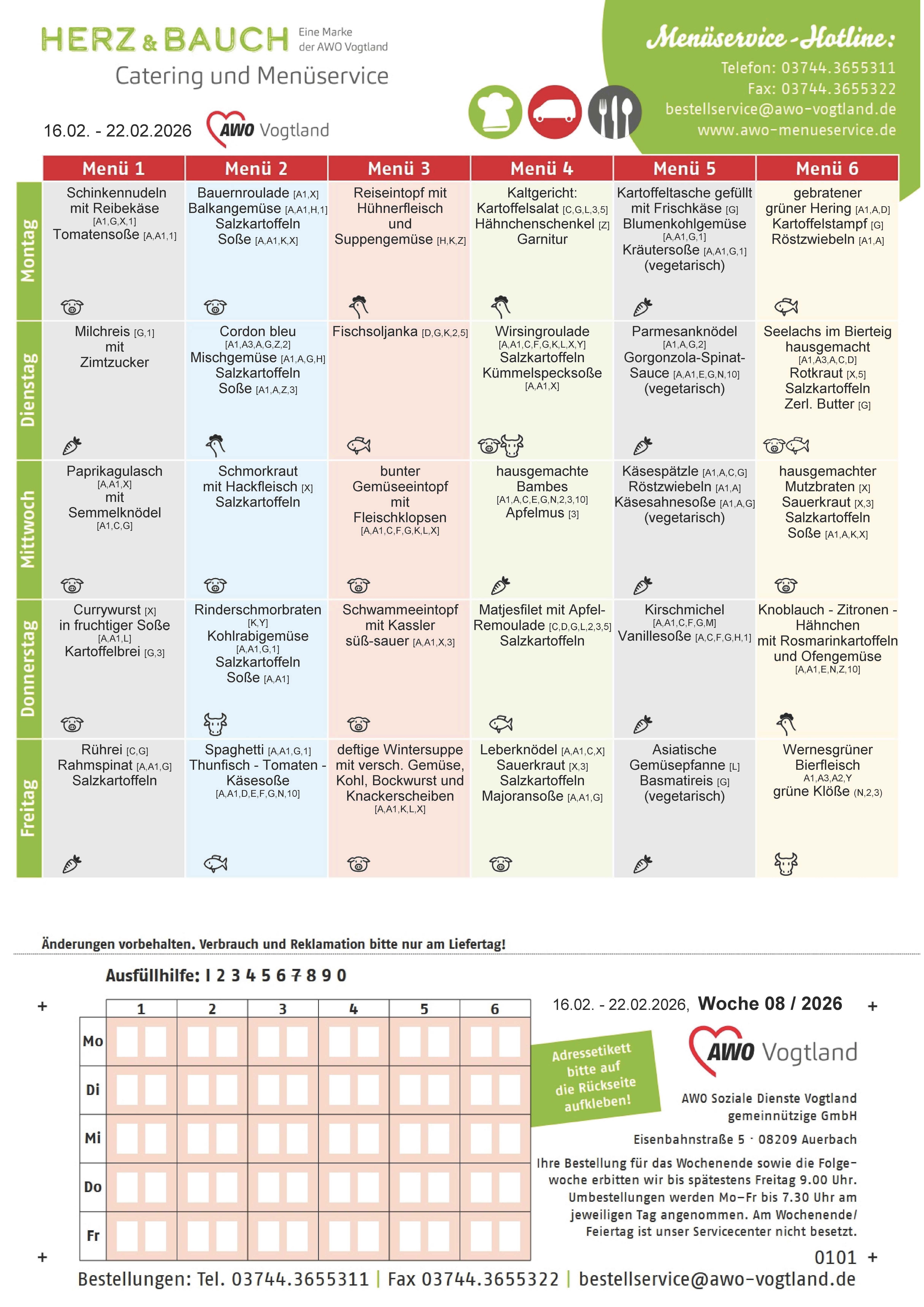 Speiseplan KW 08 / 2026