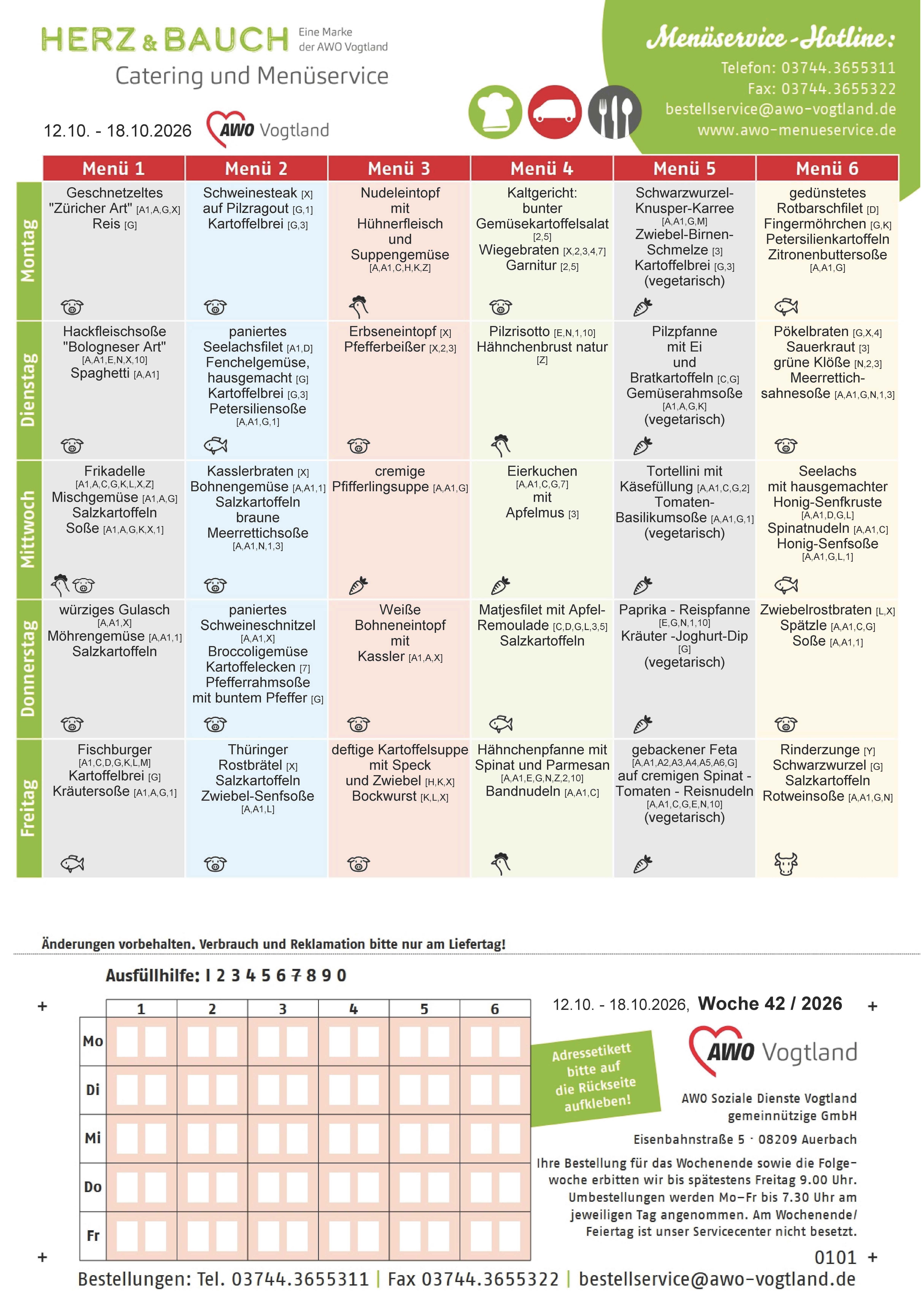 Speiseplan KW 42 / 2026