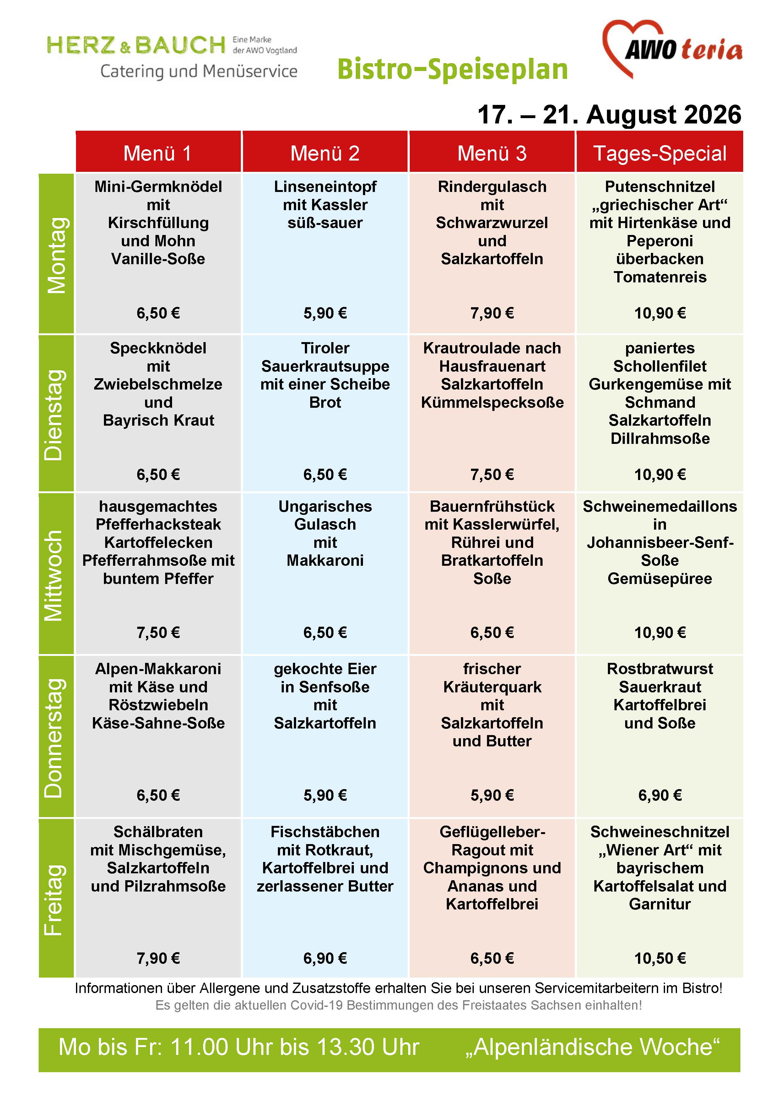 Speiseplan KW 34 / 2026