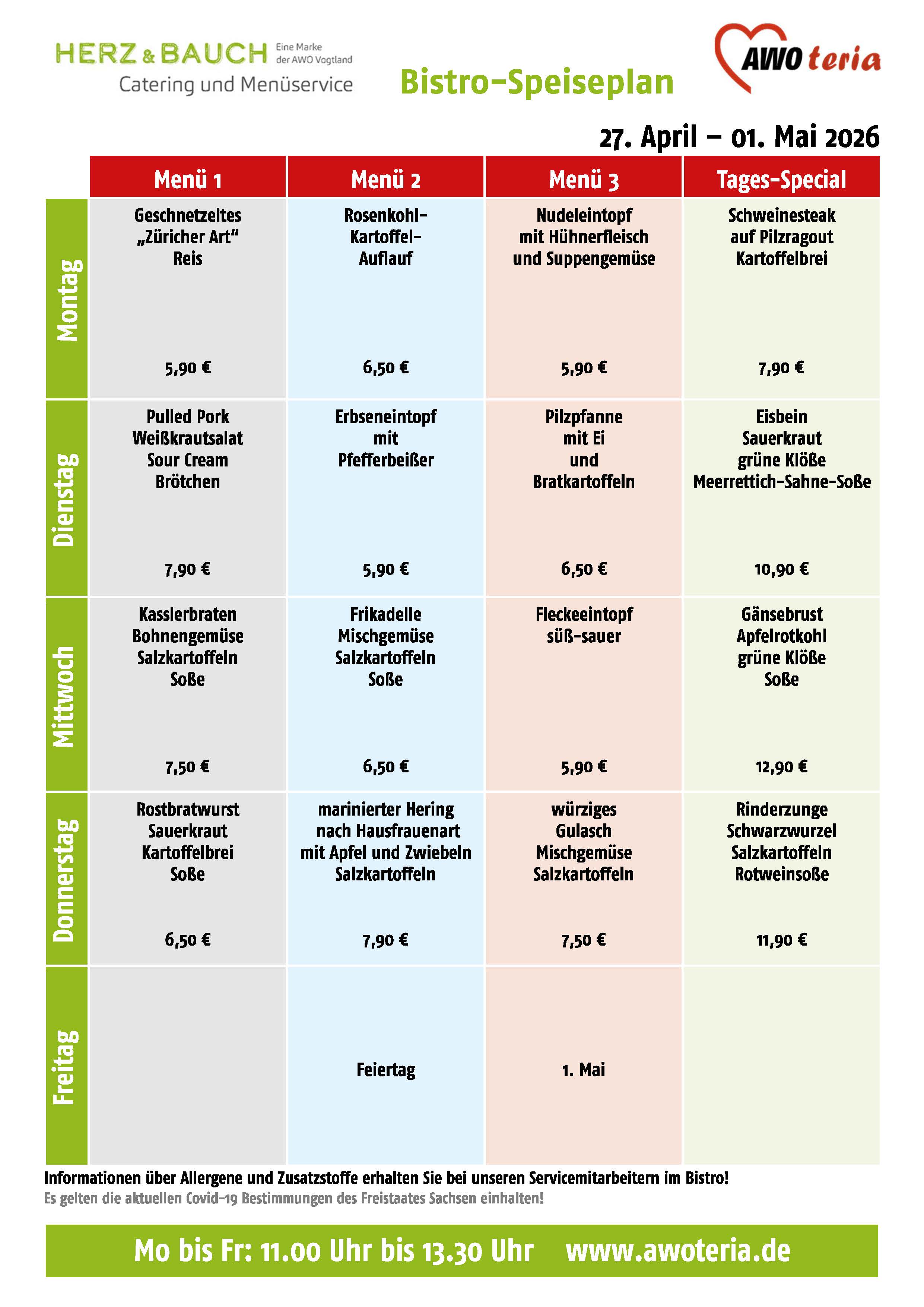 Speiseplan KW 18 / 2026