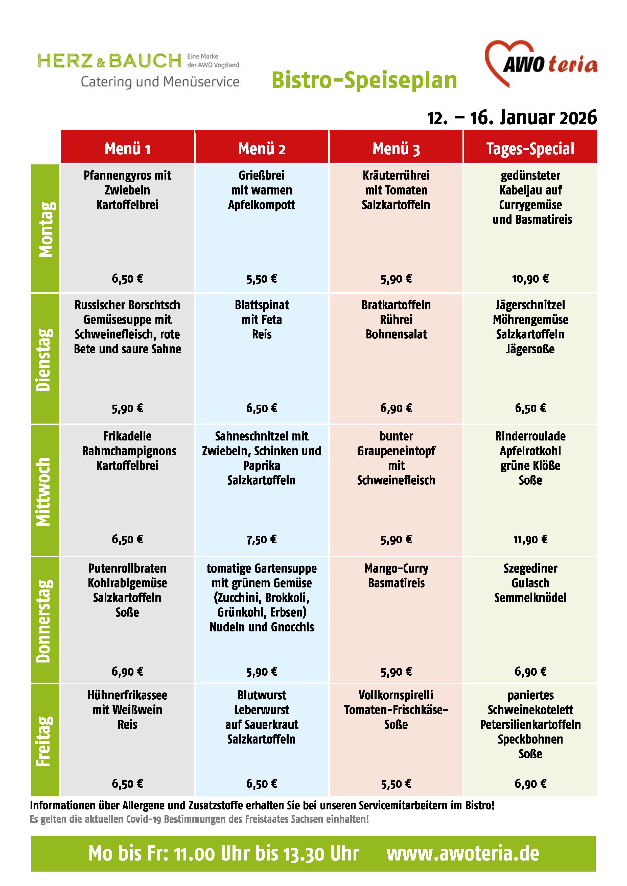 Speiseplan KW 03 / 2026
