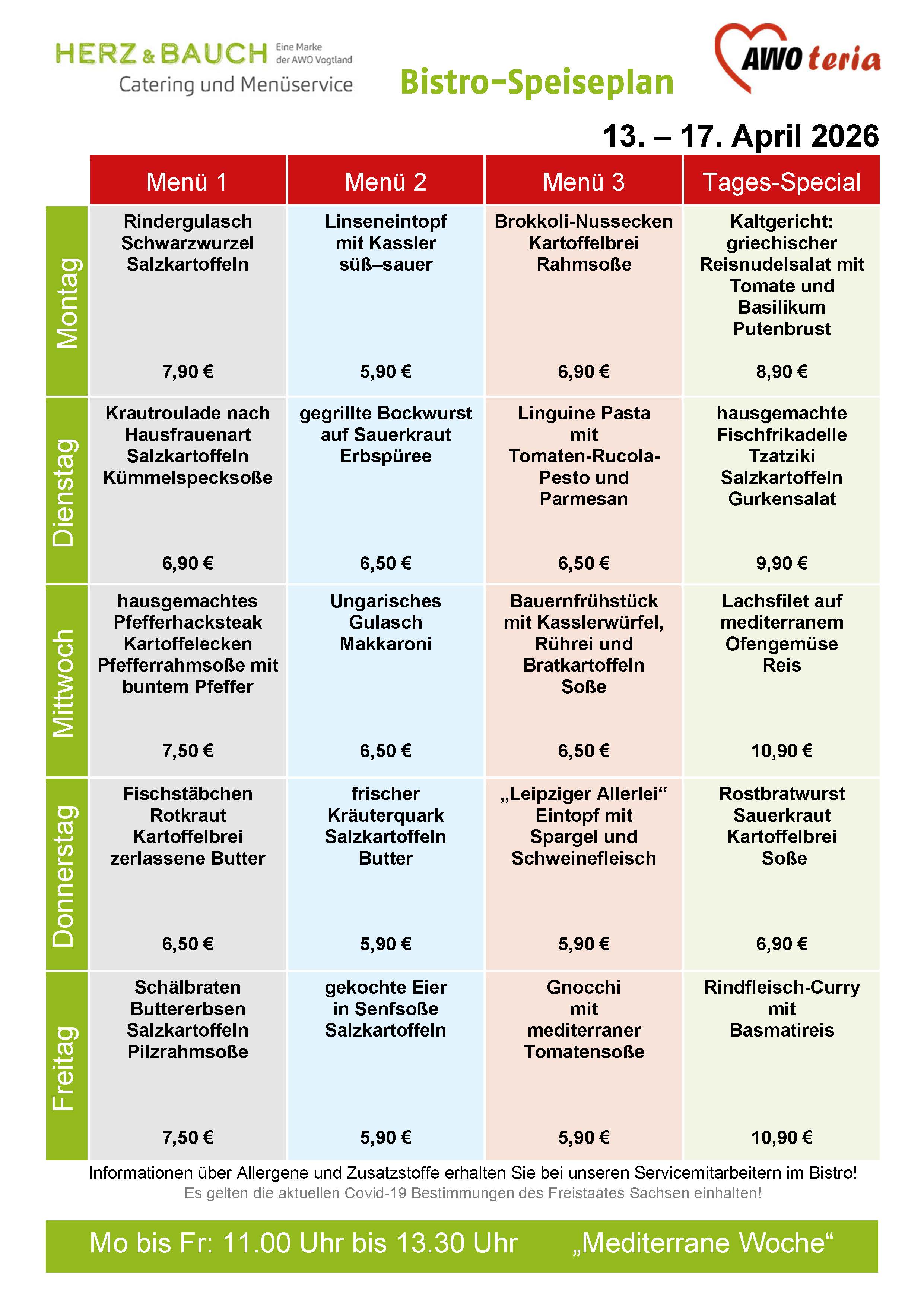 Speiseplan KW 16 / 2026