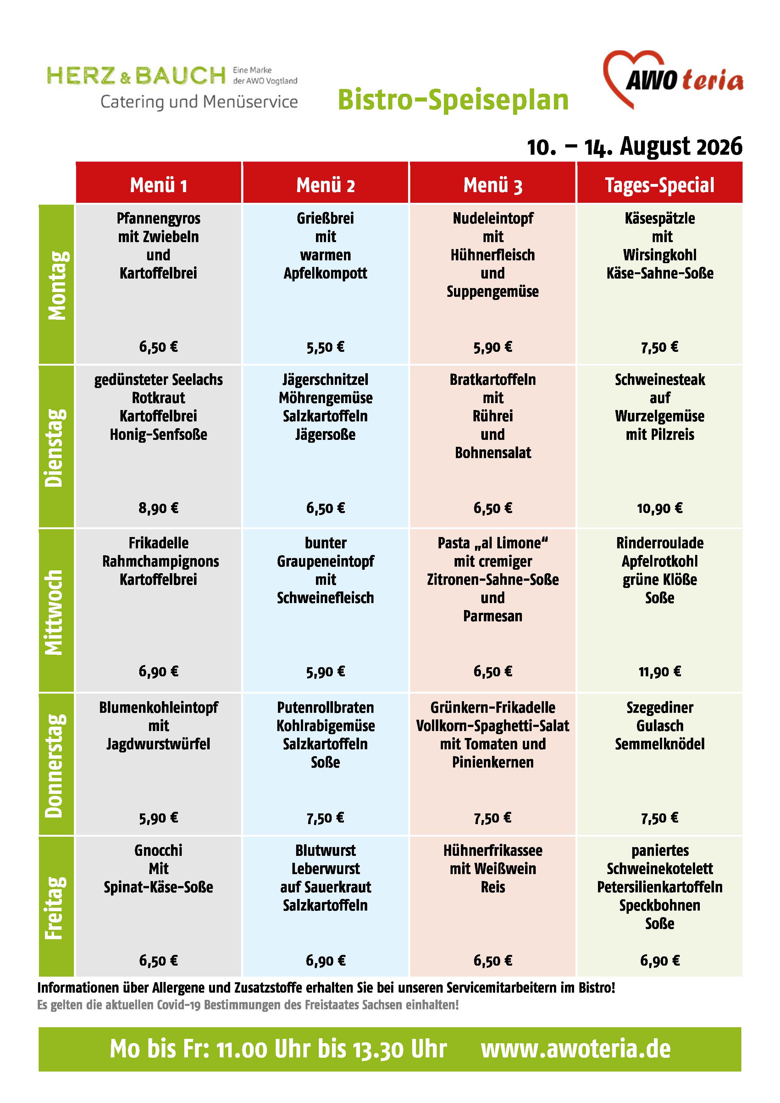 Speiseplan KW 33 / 2026