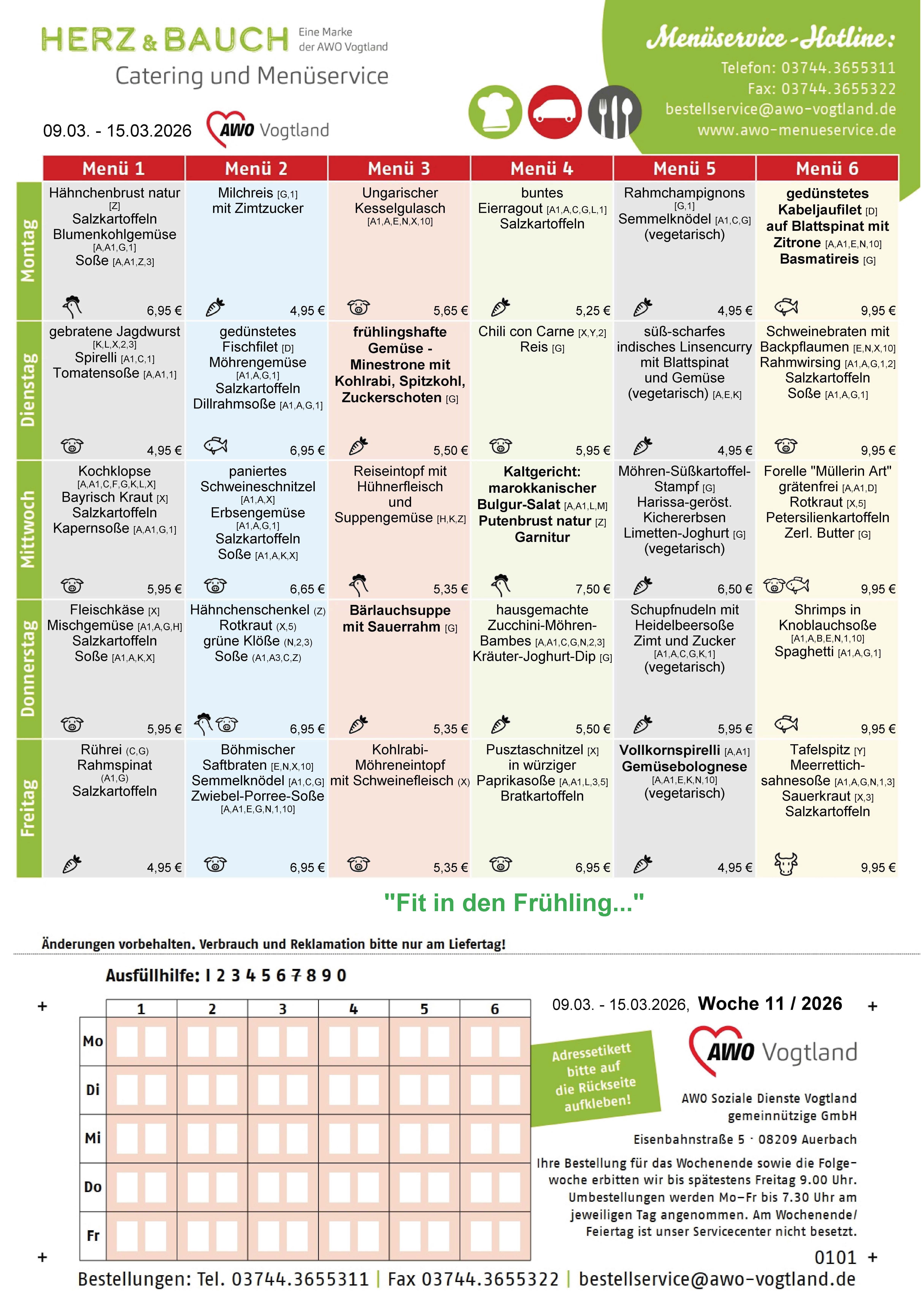 Speiseplan KW 11 / 2026