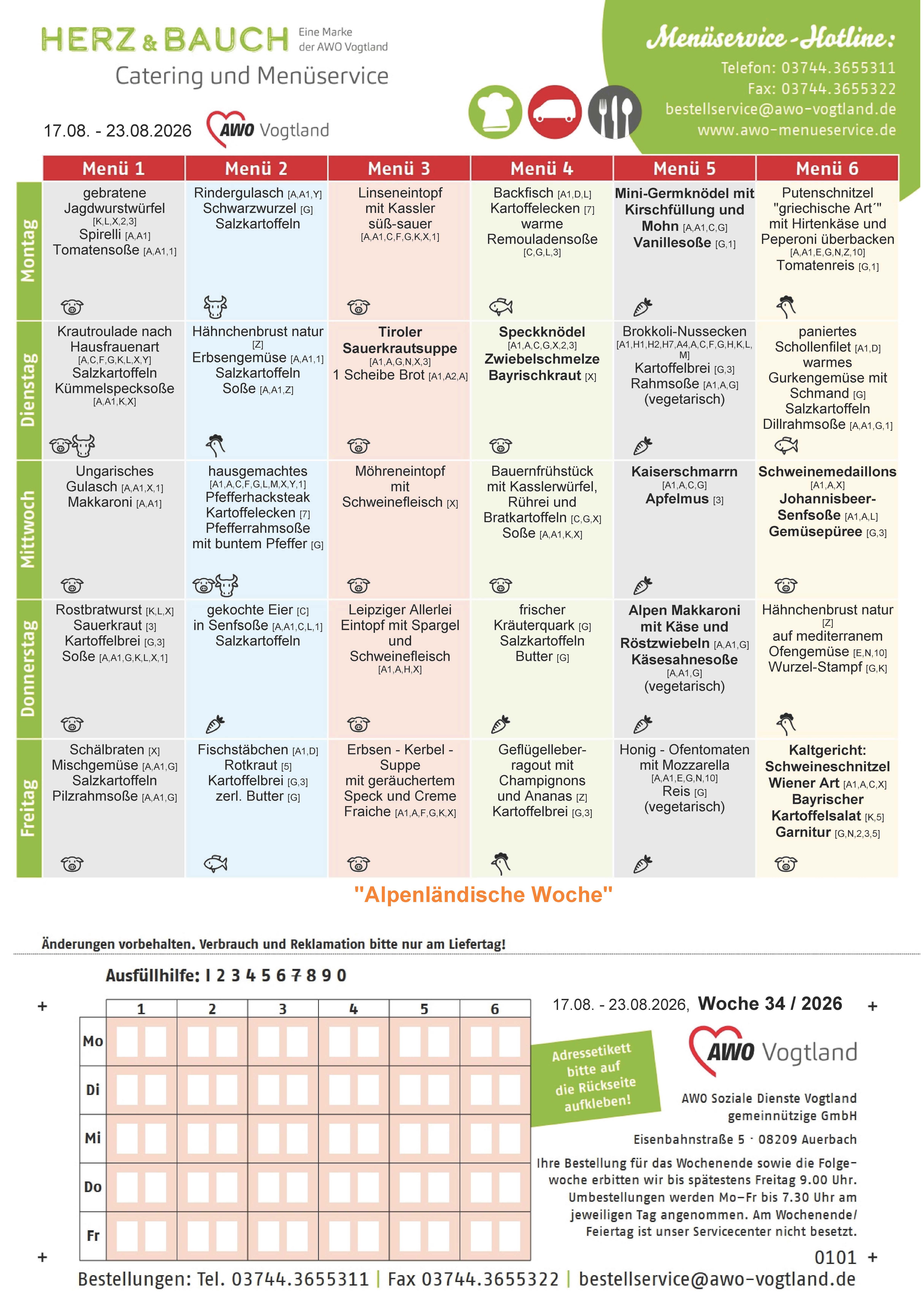 Speiseplan KW 34 / 2026