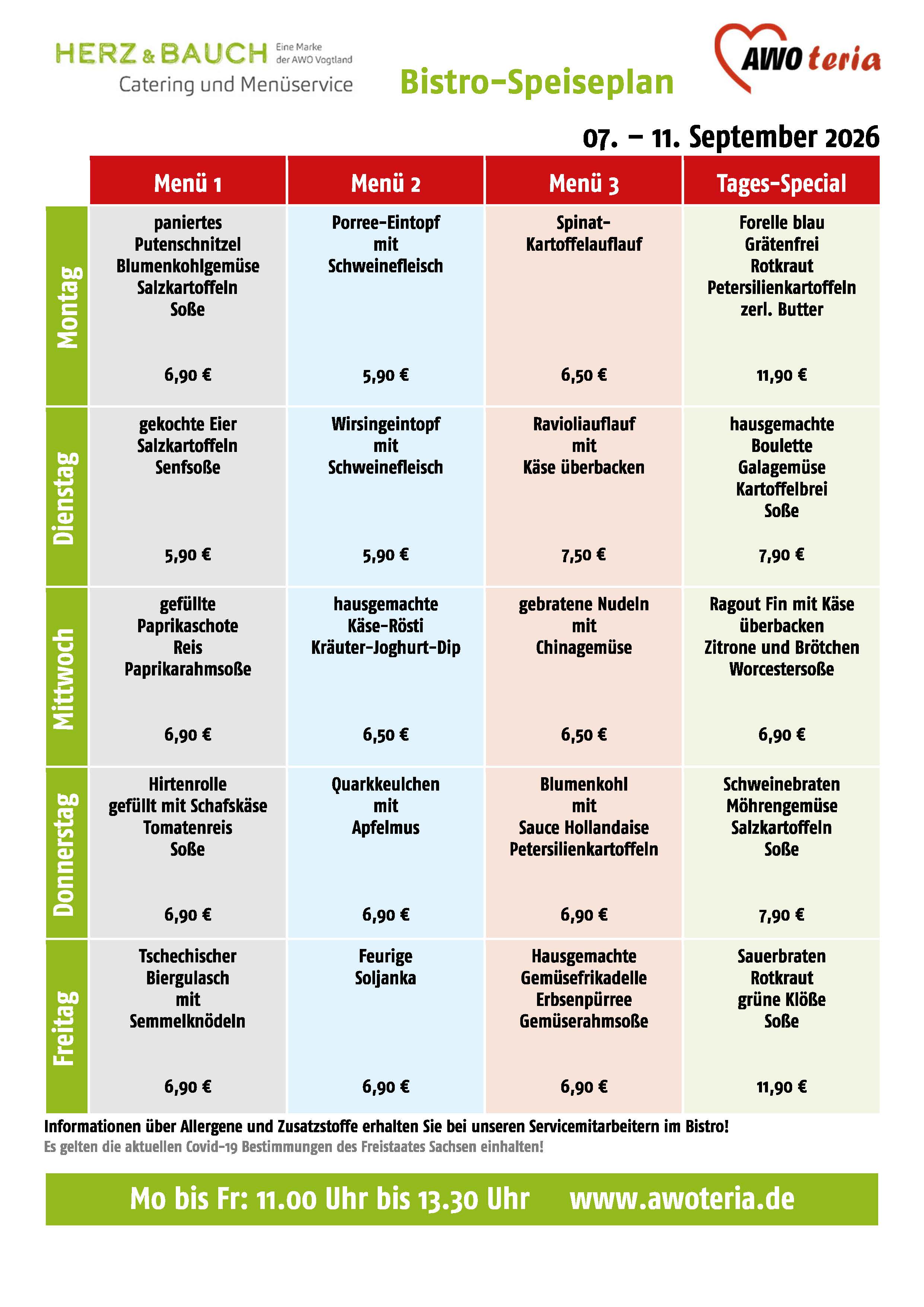 Speiseplan KW 37 / 2026