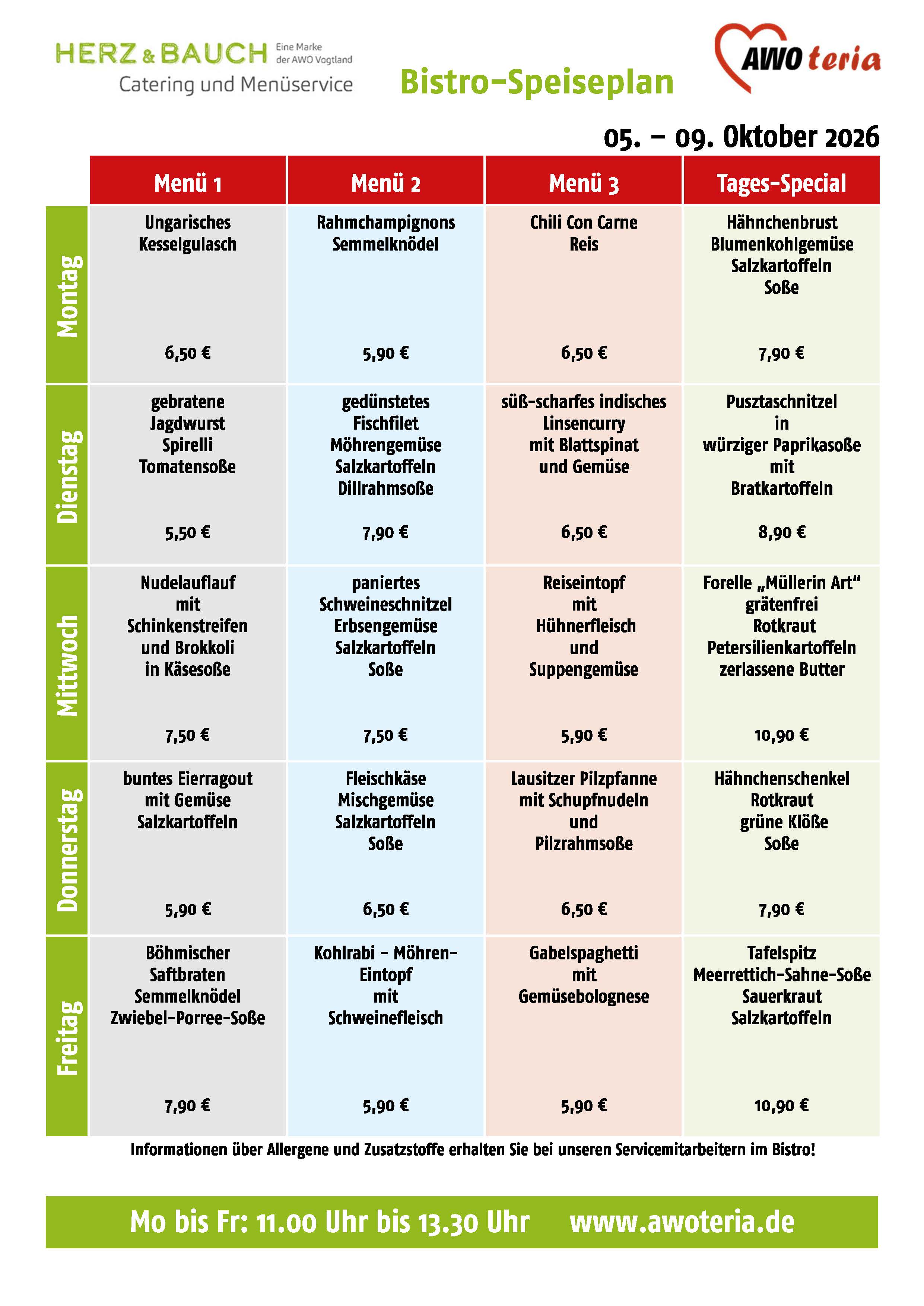 Speiseplan KW 41 / 2026
