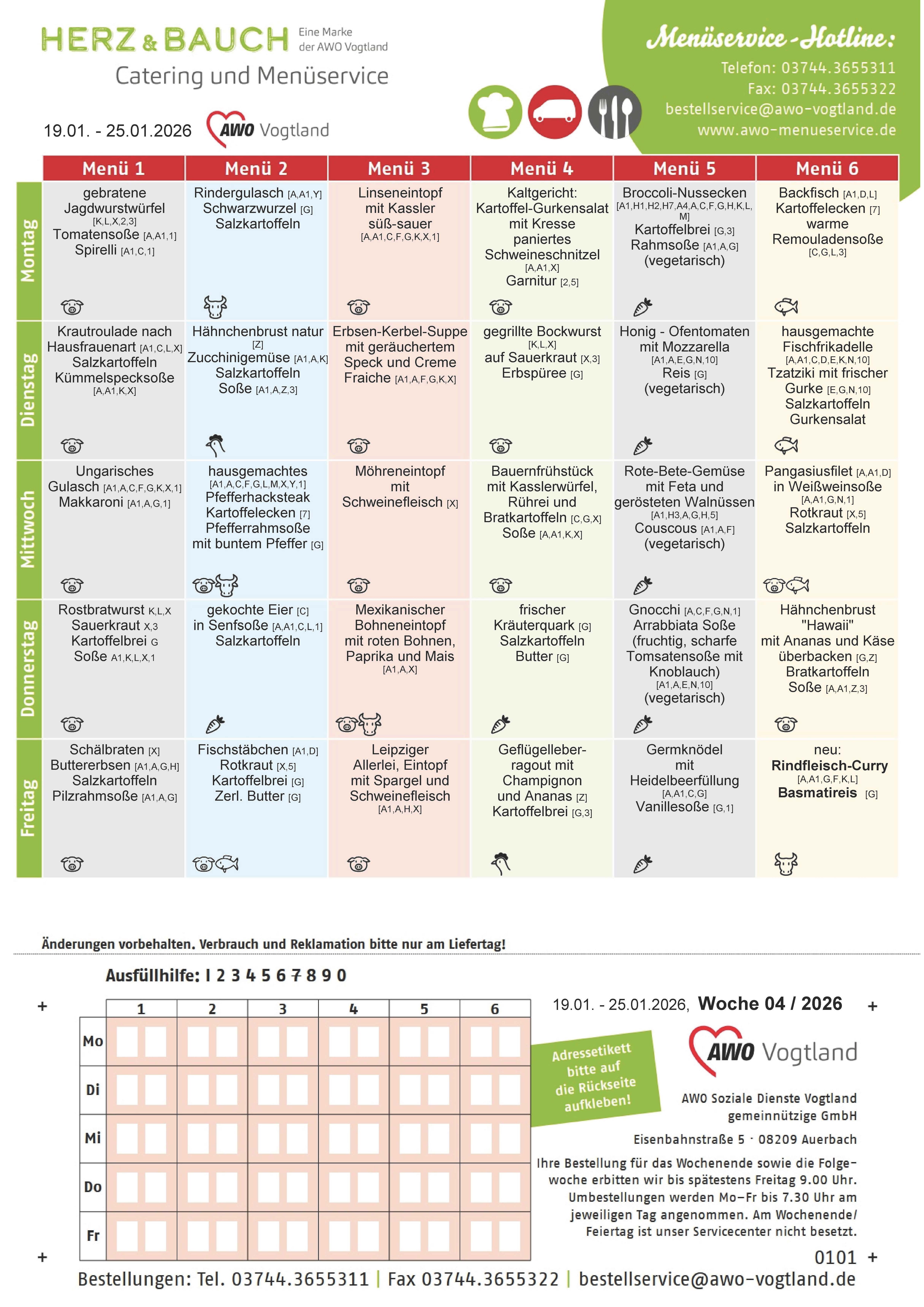 Speiseplan KW 04 / 2026