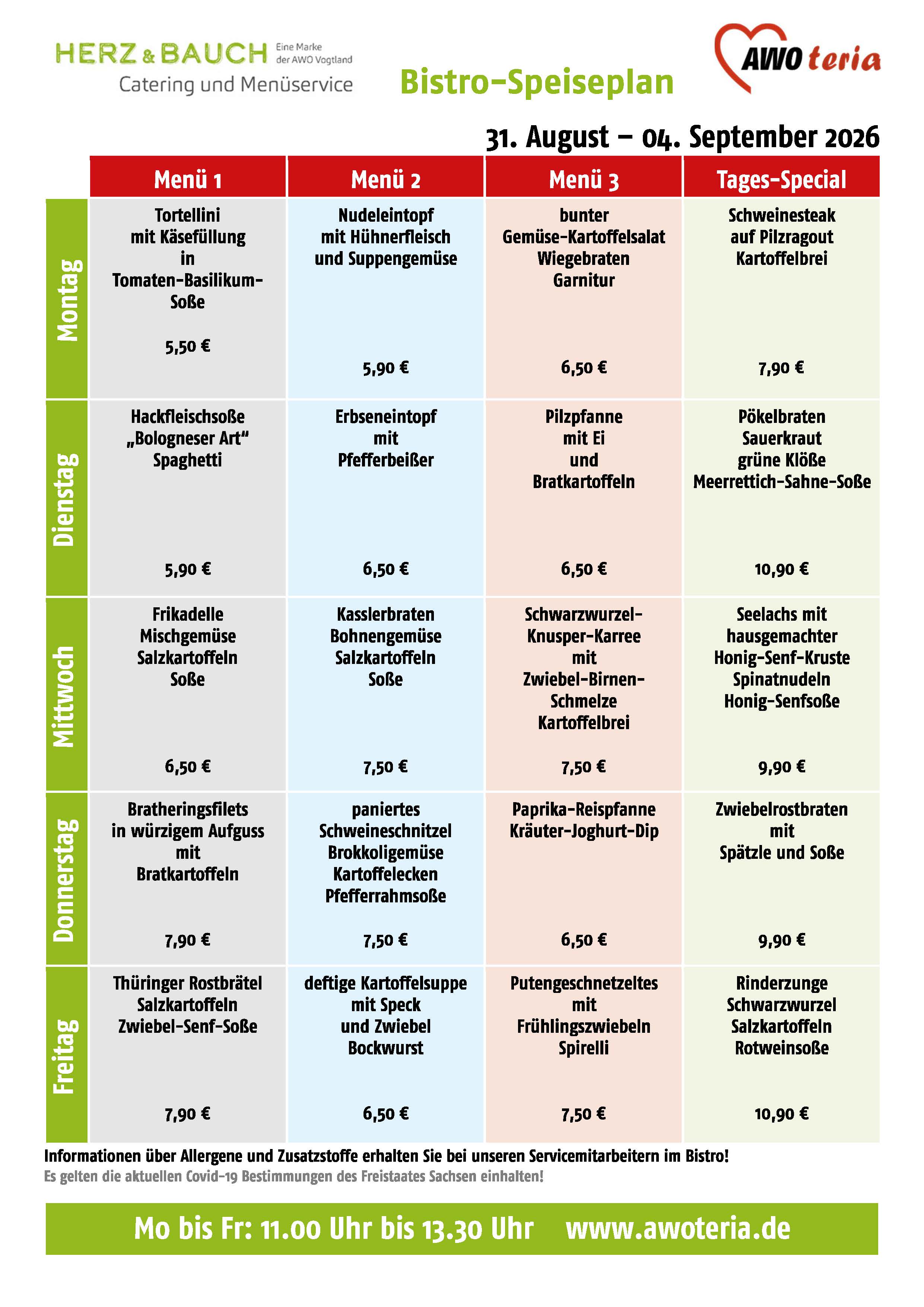 Speiseplan KW 36 / 2026