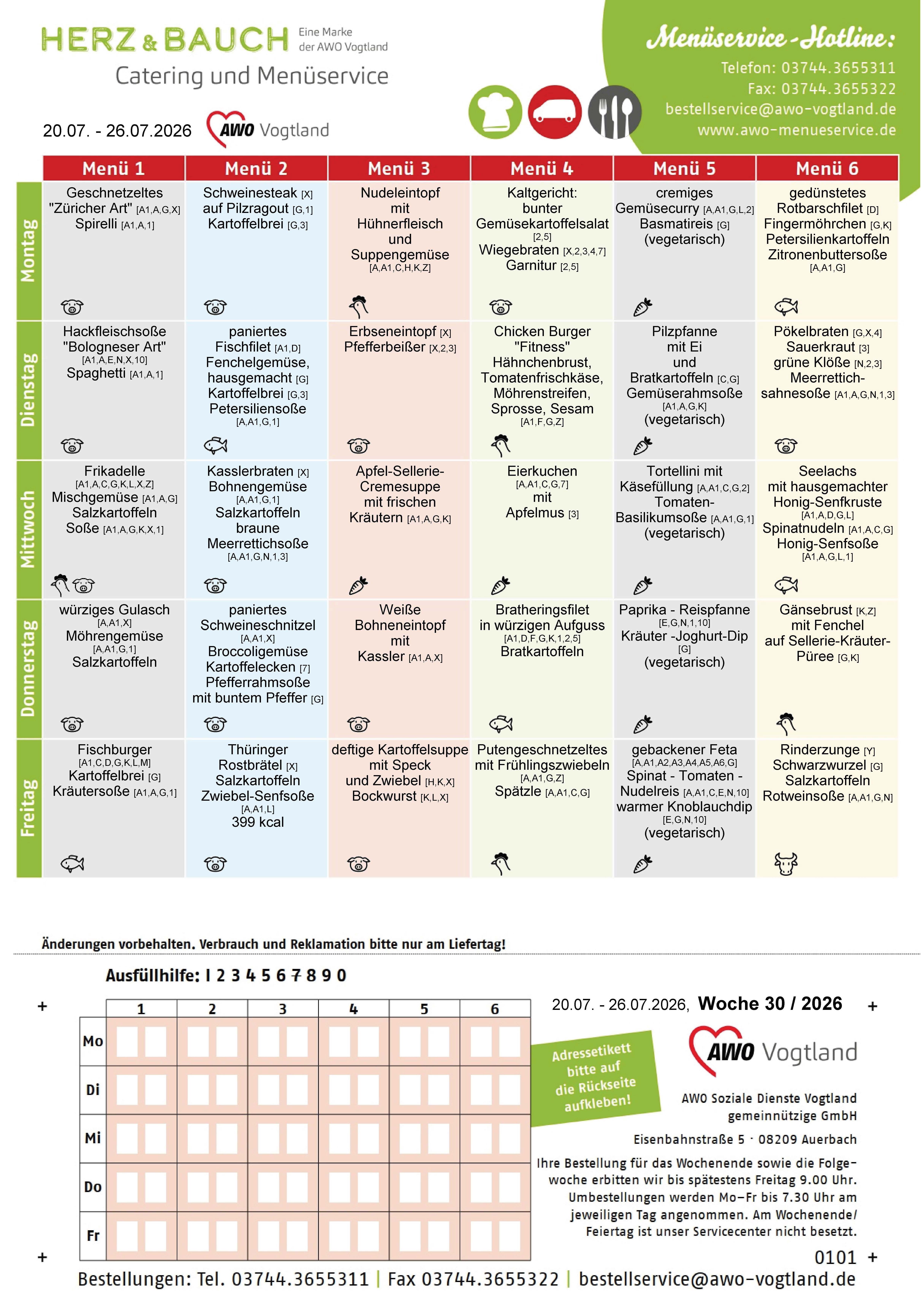 Speiseplan KW 30 / 2026
