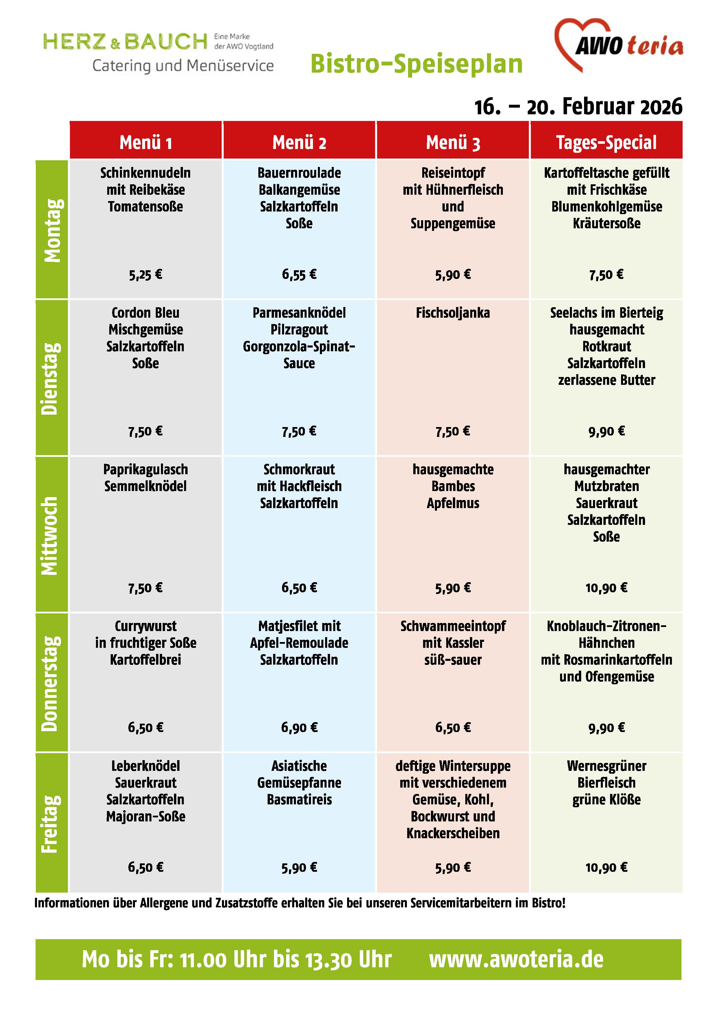 Speiseplan KW 08 / 2026